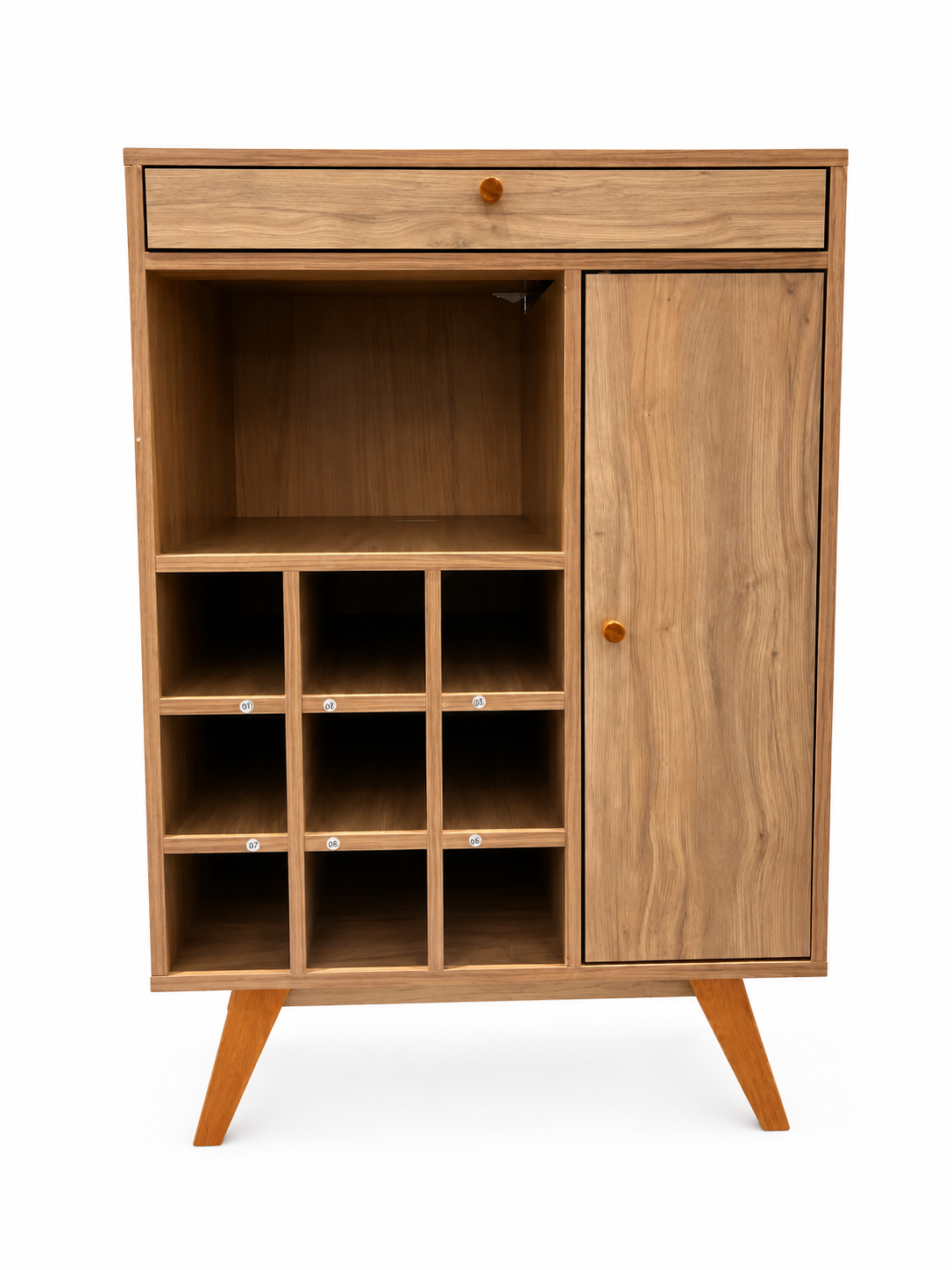 Politorno Tall Wooden Cabinet & Stemware Holder